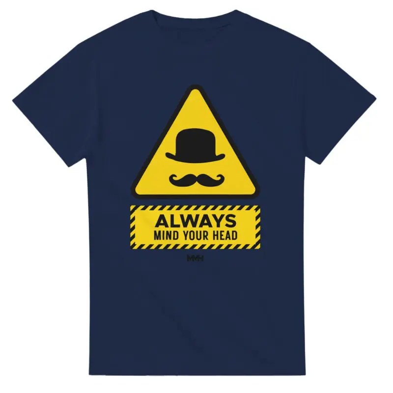 Navy T-shirt - "Always Mind Your Head – Graphic Tee v2" by MMH Statement Apparel
