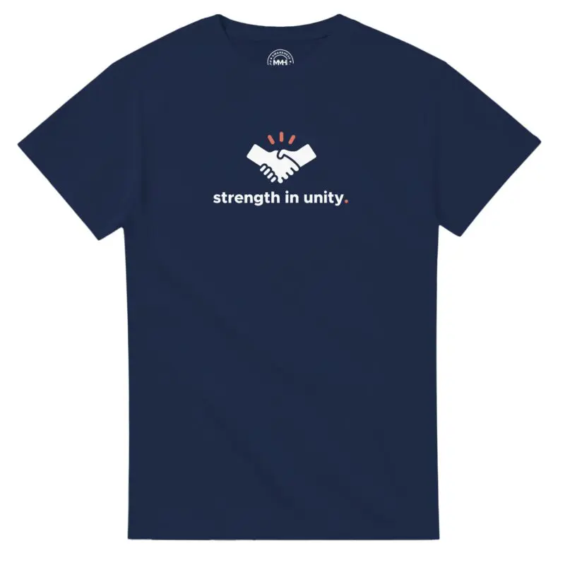 Navy T-shirt - "Strength in Unity - Tee" by MMH Statement Apparel