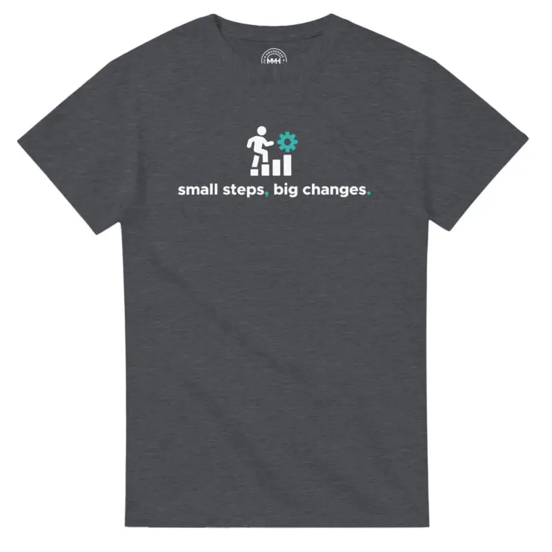 "Small Steps, Big Changes. Heavyweight Crewneck T-shirt" T-shirt by MMH Statement Apparel