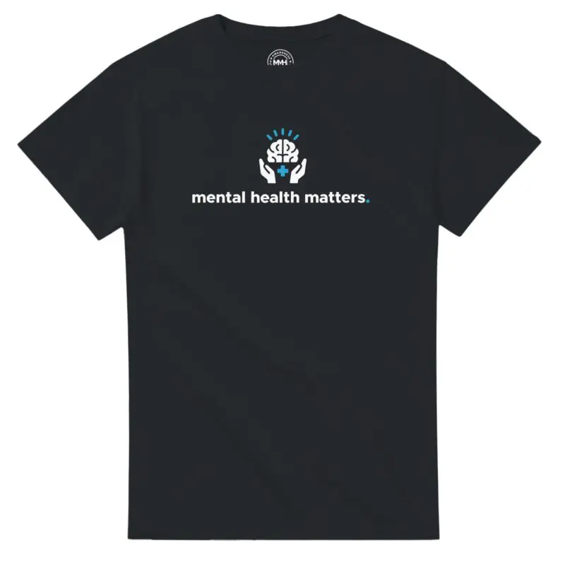 Black T-shirt - "Mental Health Matters - Tee" by MMH Statement Apparel