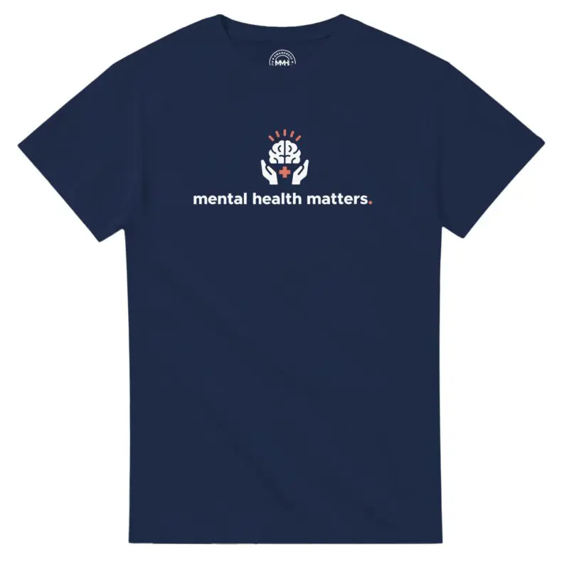 Navy T-shirt - "Mental Health Matters - Tee" by MMH Statement Apparel
