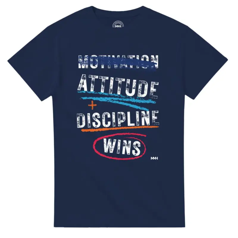 Navy T-shirt - "Motivation Is Overrated Tee" by MMH Statement Apparel