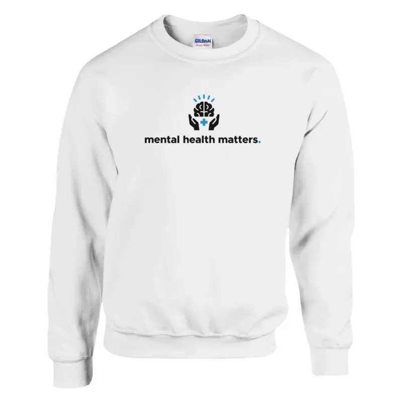 White Sweatshirt - "Mental Health Matters - Sweatshirt" by MMH Statement Apparel