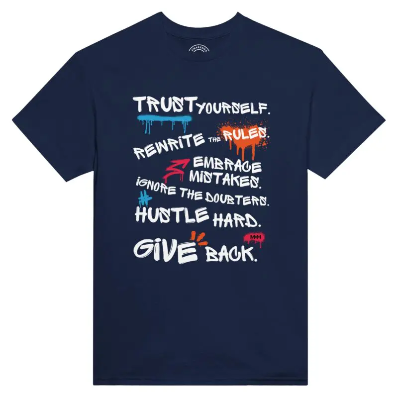 Navy T-shirt - "Rules for Life - Tee" by MMH Statement Apparel