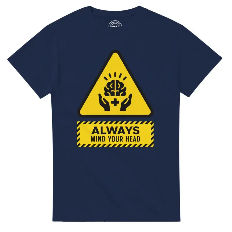 Navy T-shirt - "Always Mind Your Head Tee" by MMH Statement Apparel