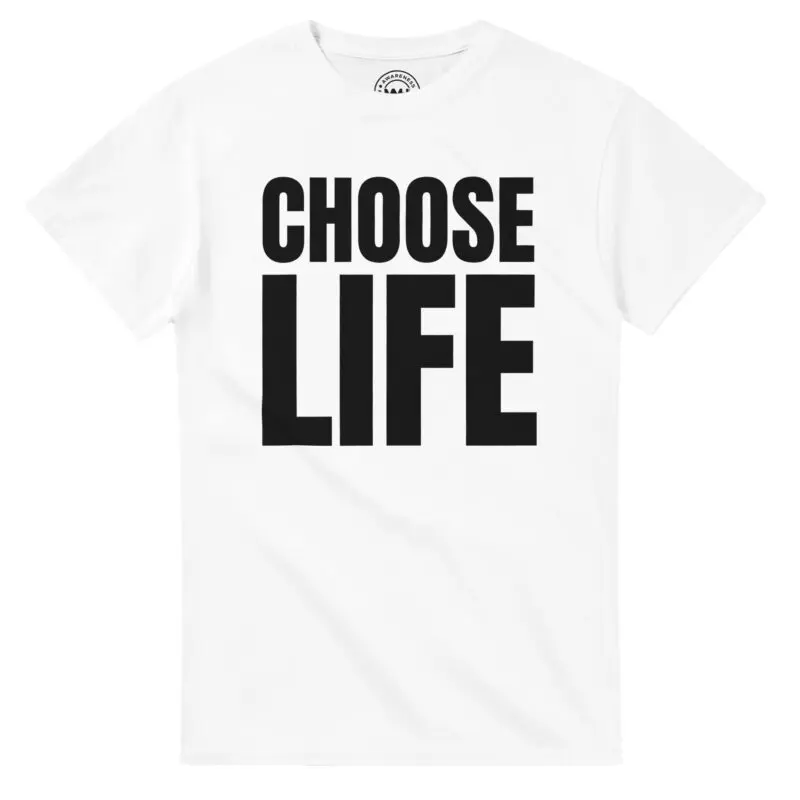 White T-shirt - "Choose Life & Monologue T-Shirt" by MMH Statement Apparel