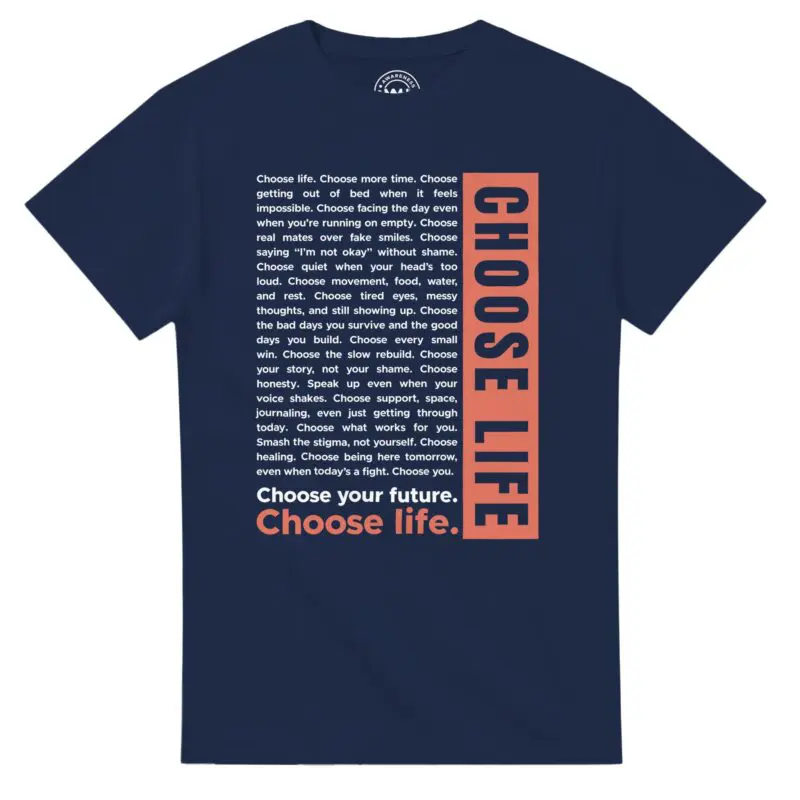 Navy T-shirt - "The Choose Life Monologue Tee" by MMH Statement Apparel