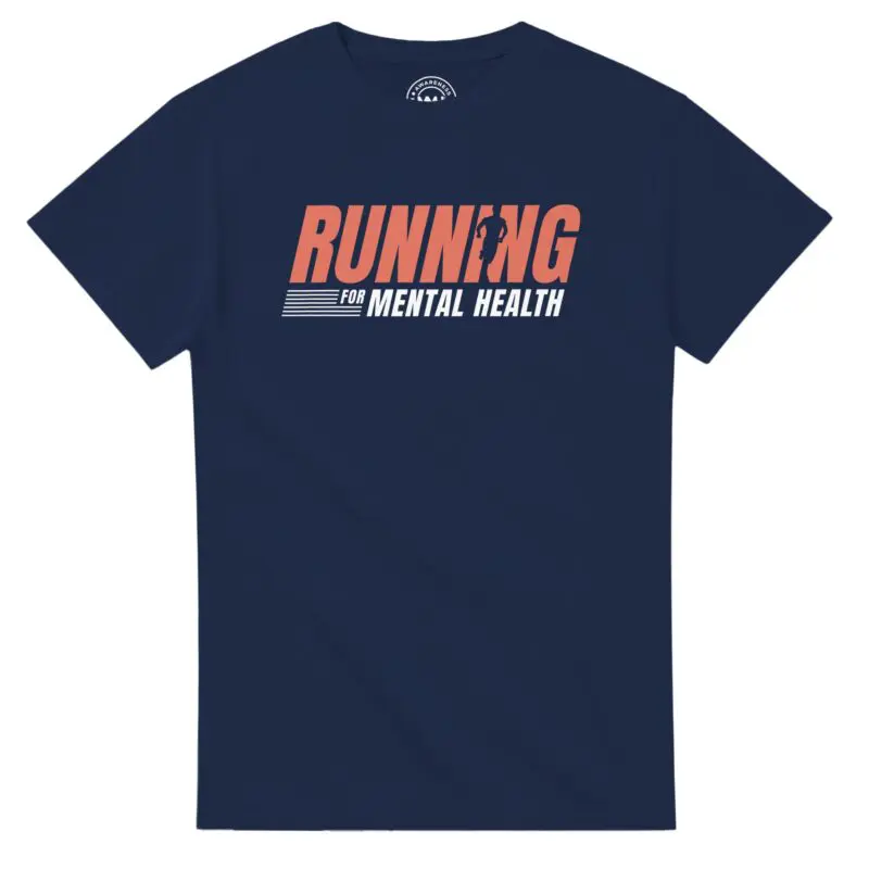 Navy T-shirt - "Running For Mental Health Tee (Classic)" by MMH Statement Apparel