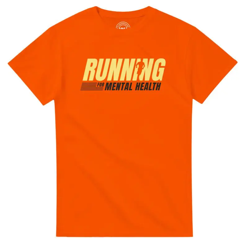 Orange T-shirt - "Running For Mental Health Tee (Neon)" by MMH Statement Apparel