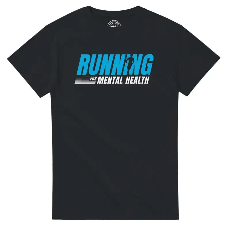 Black T-shirt - "Running For Mental Health Tee (Classic)" by MMH Statement Apparel