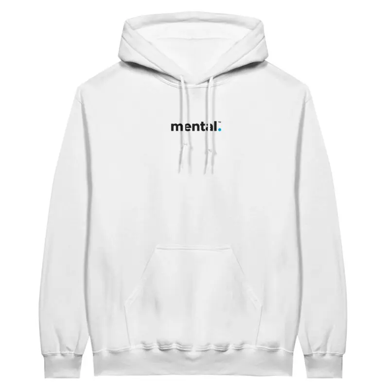 White Hoodie - "mental.™ - Hoodie (Classic)" by MMH Statement Apparel
