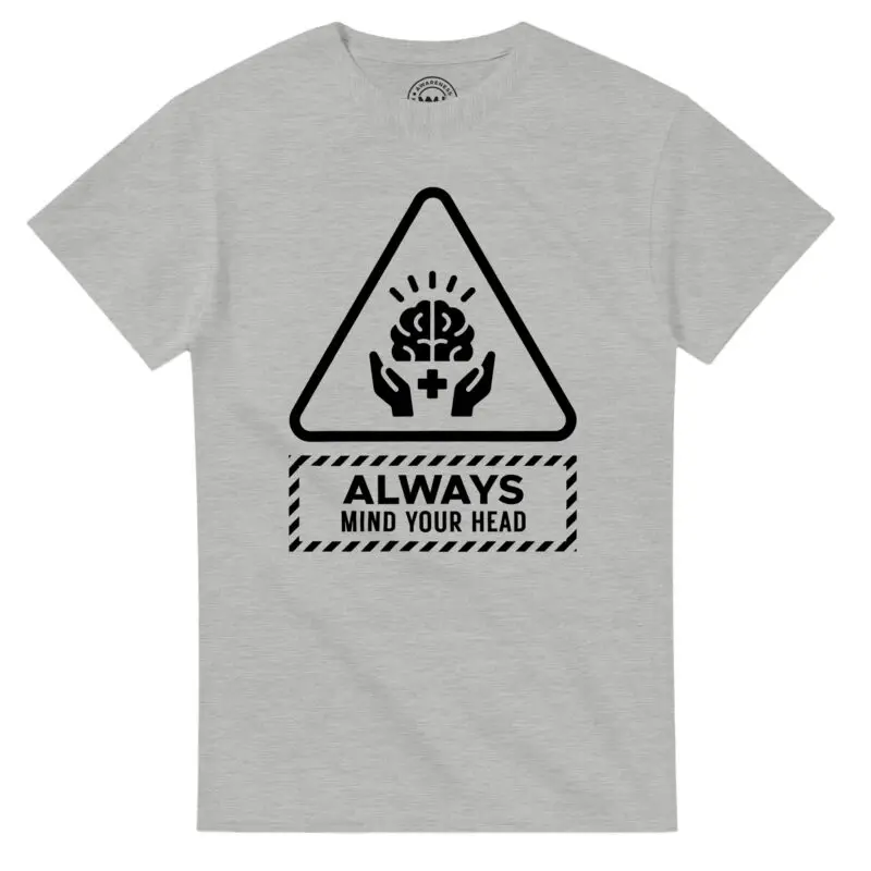 Ash T-shirt - "Always Mind Your Head Tee (Brain)" by MMH Statement Apparel