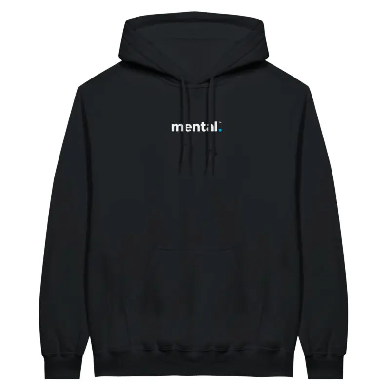 Black Hoodie - "mental.™ - Hoodie (Classic)" by MMH Statement Apparel