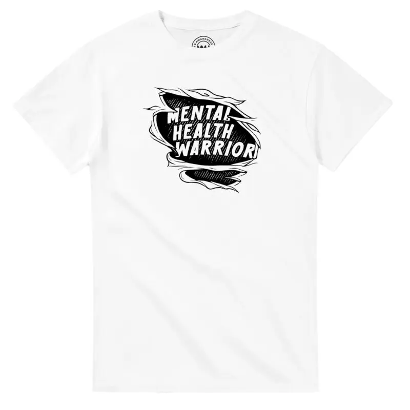 White T-shirt - "Mental Health Warrior Tee" by MMH Statement Apparel