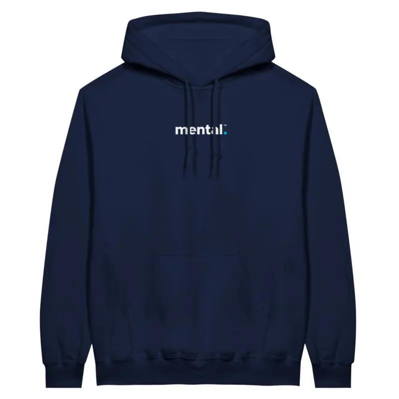 Navy Hoodie - "mental.™ - Hoodie (Classic)" by MMH Statement Apparel