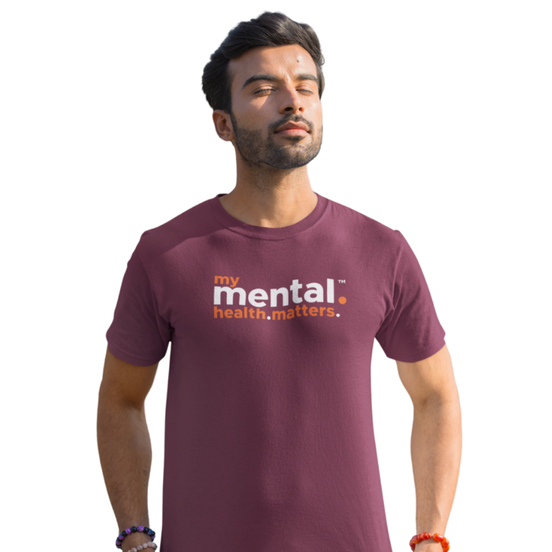 Person wearing mental health awareness T-shirt