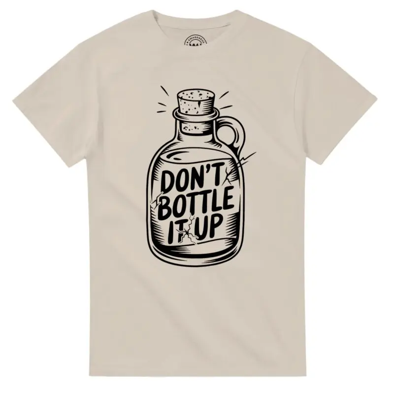 Sand T-shirt - "Don’t Bottle It Up Tee" by MMH Statement Apparel