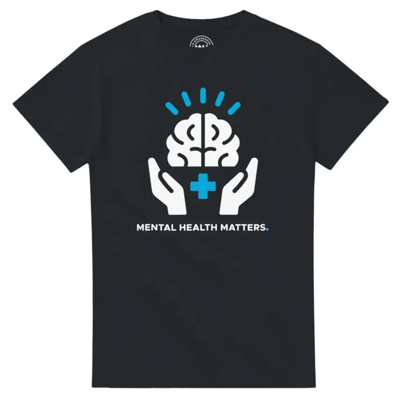 Black T-shirt - "Mental Health Matters ICON Tee" by MMH Statement Apparel