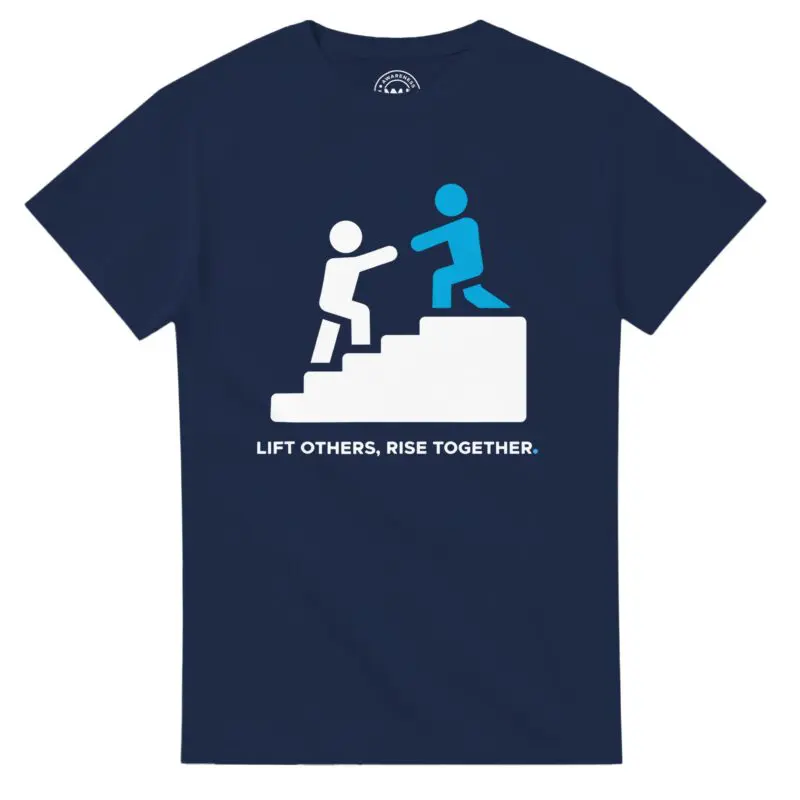 Navy T-shirt - "Lift Others, Rise Together ICON Tee" by MMH Statement Apparel