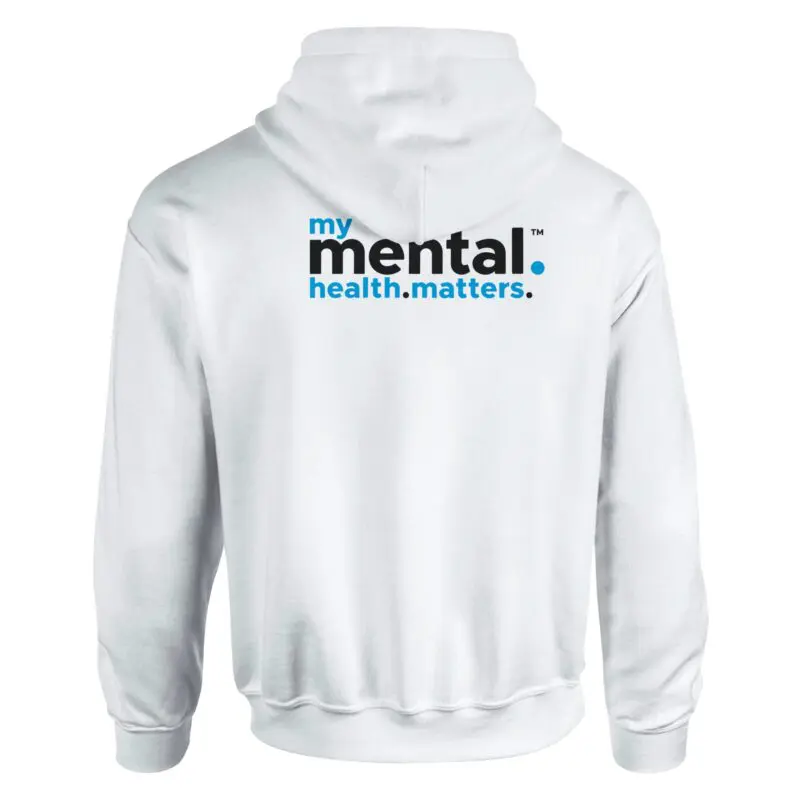 White Hoodie - "My Mental Health Matters - Advocate Hoodie (Classic)" by MMH Statement Apparel