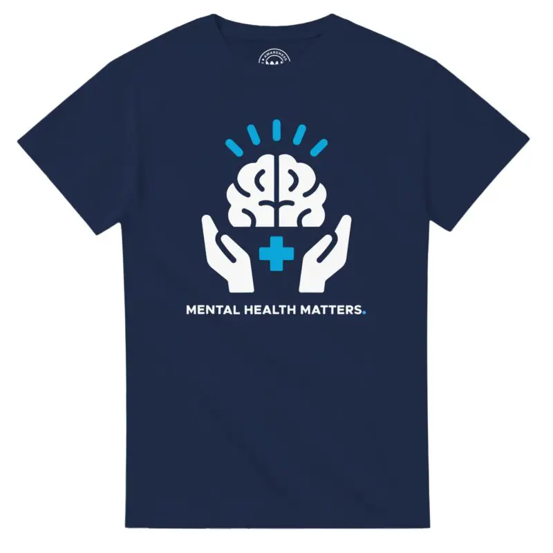 Navy T-shirt - "Mental Health Matters ICON Tee" by MMH Statement Apparel