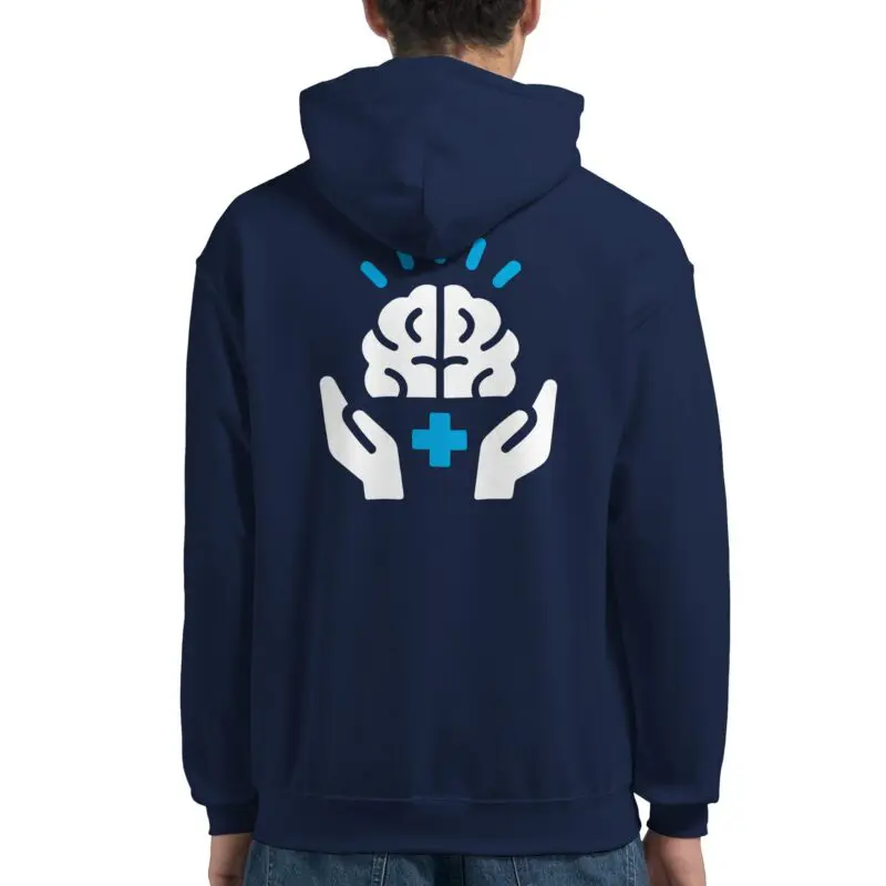 Navy Hoodie - "Mental Health Matters ICON Hoodie" by MMH Statement Apparel