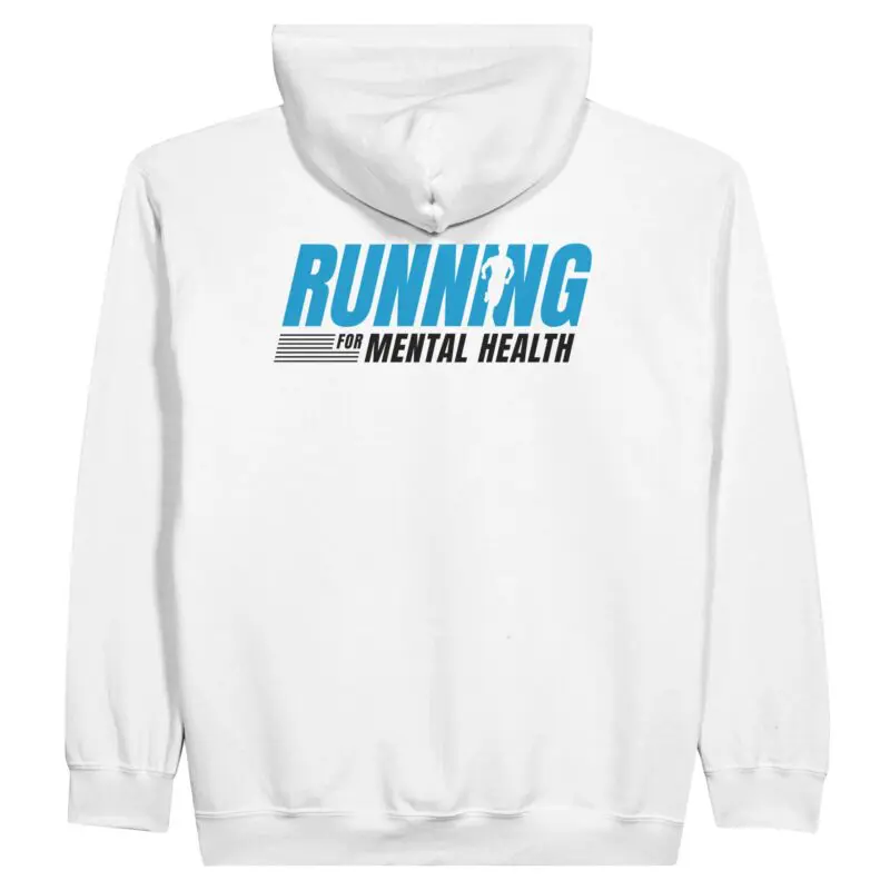 White Hoodie - "Running For MH - Zip Hoodie" by MMH Statement Apparel