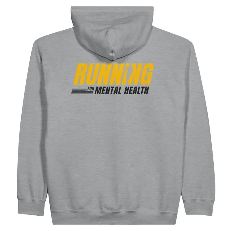 Sports Grey Hoodie - "Running For MH - Zip Hoodie" by MMH Statement Apparel