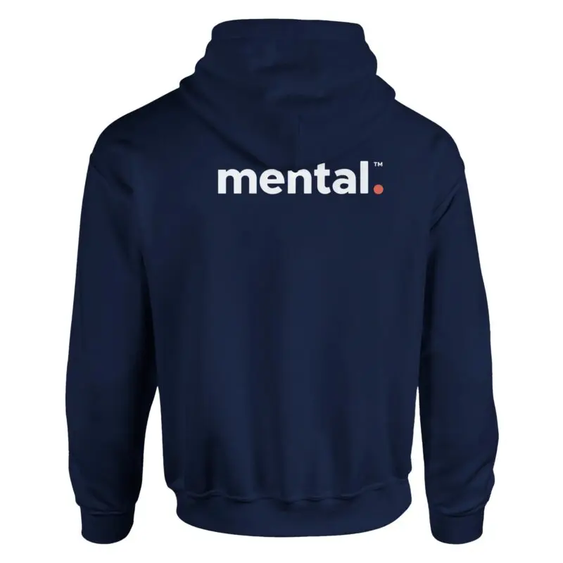 Navy Hoodie - "mental.™ - Advocate Hoodie (Classic)" by MMH Statement Apparel