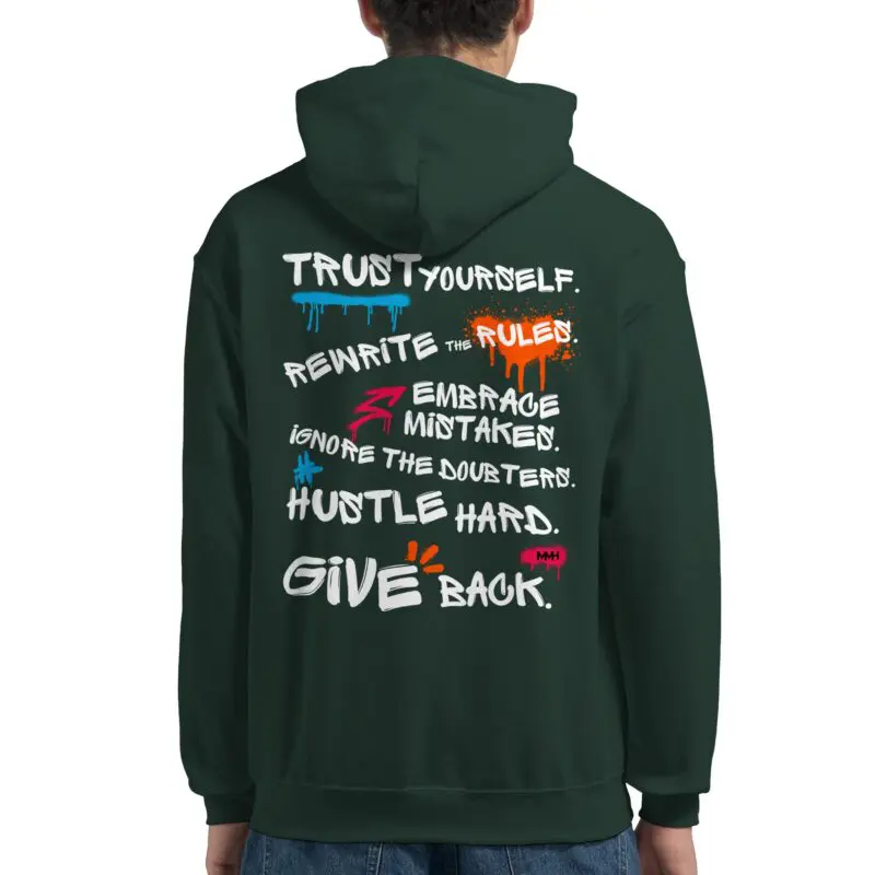 Forest Green Hoodie - "Life Rules - Hoodie" by MMH Statement Apparel