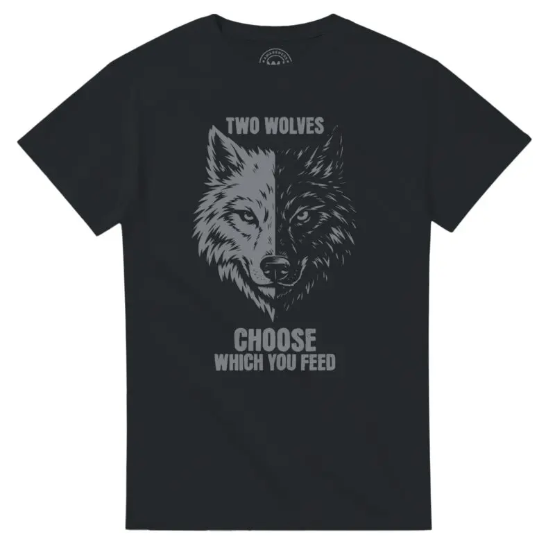 Black T-shirt - "Two Wolves T-shirt" by MMH Statement Apparel