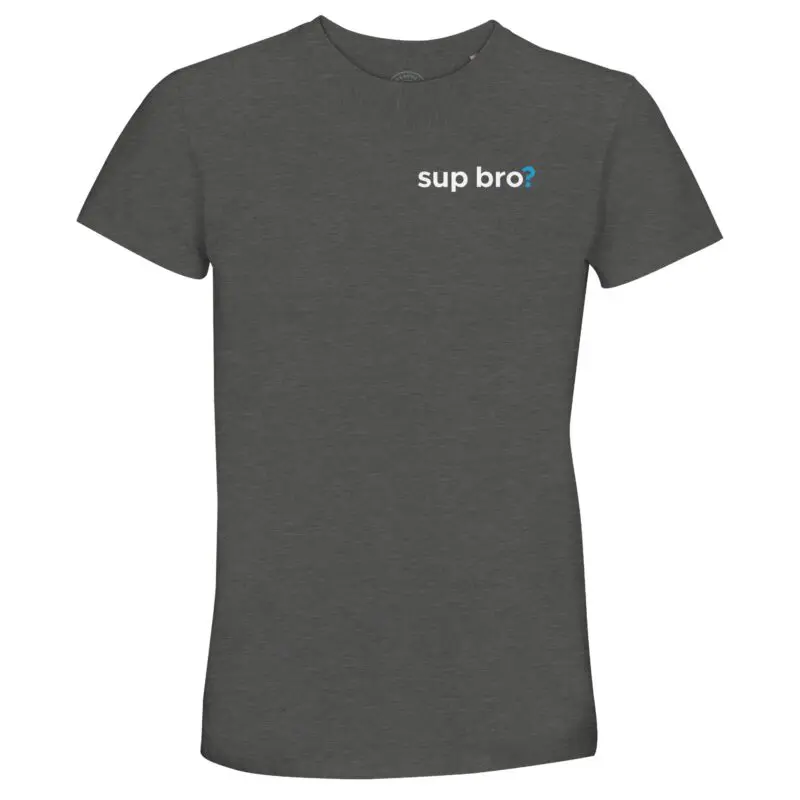 Grey Melange T-shirt - ""Sup Bro?"  Recycled T-Shirt" by MMH Statement Apparel