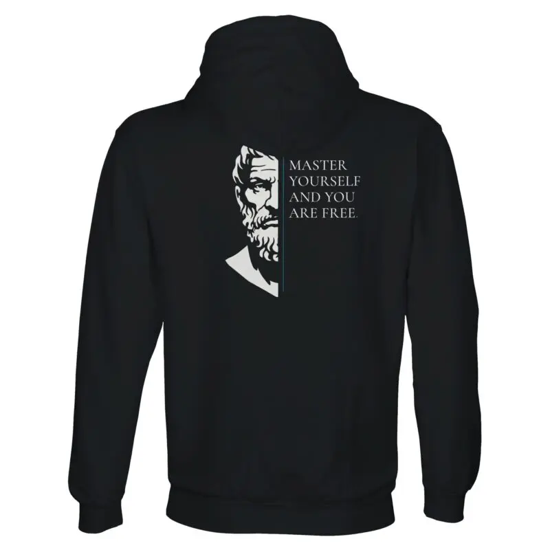 Black Hoodie - "Epictetus Stoic Quote Hoodie – Master Yourself" by MMH Statement Apparel