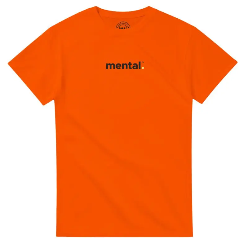 Orange T-shirt - "mental.™ Tee (Centre - Neon)" by MMH Statement Apparel
