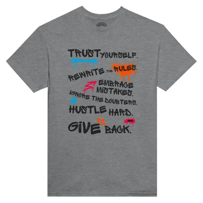 Sport Grey T-shirt - "Rules for Life - Tee" by MMH Statement Apparel