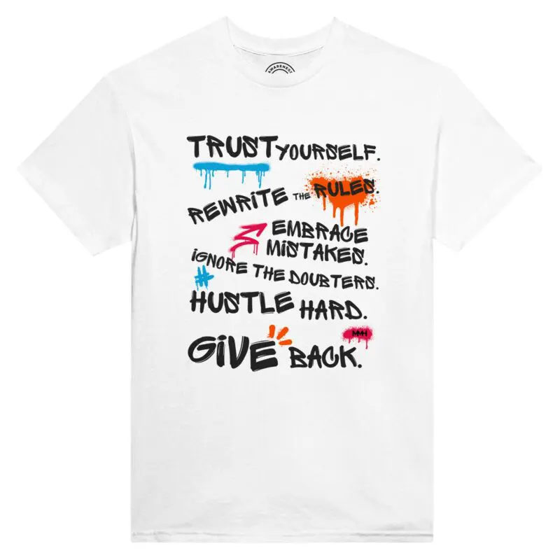 White T-shirt - "Rules for Life - Tee" by MMH Statement Apparel