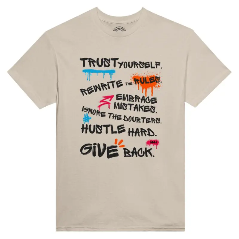 Sand T-shirt - "Rules for Life - Tee" by MMH Statement Apparel
