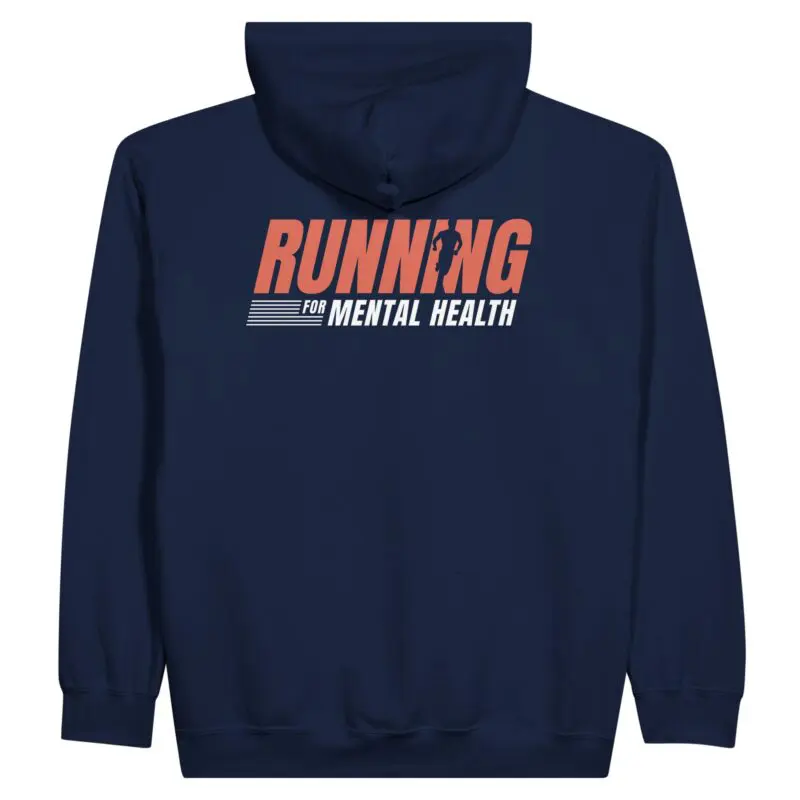 Navy Hoodie - "Running For MH - Zip Hoodie" by MMH Statement Apparel