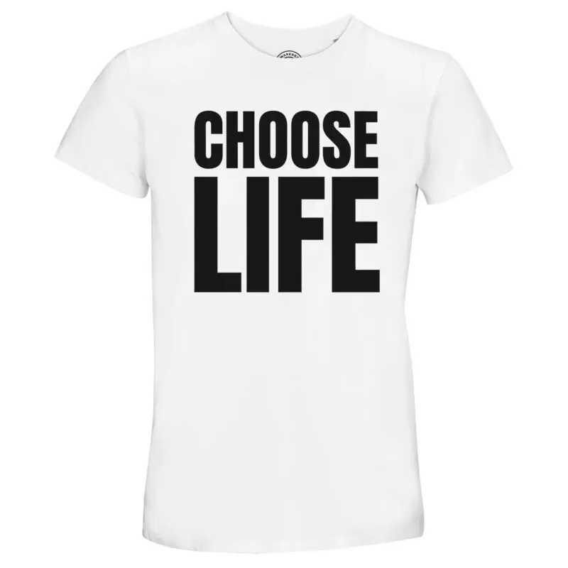 White T-shirt - "Choose Life Recycled T-shirt" by MMH Statement Apparel