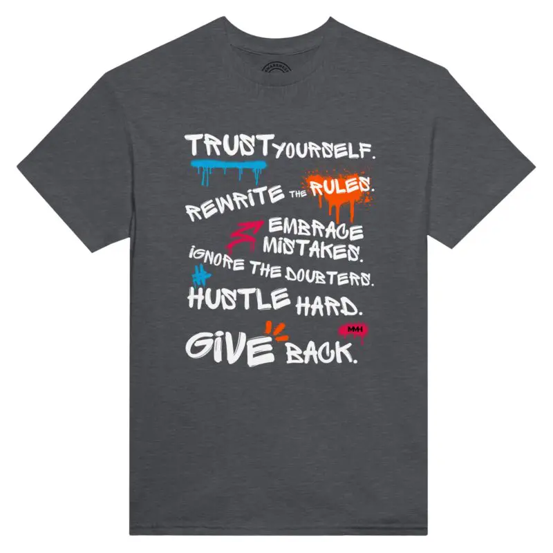 Dark Heather T-shirt - "Rules for Life - Tee" by MMH Statement Apparel