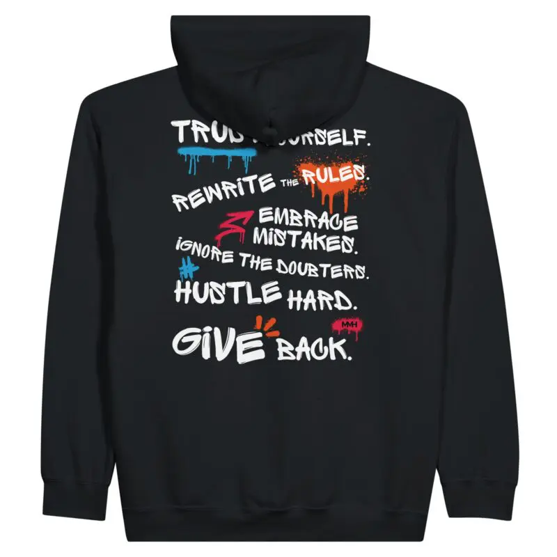 Black Hoodie - "6 Rules to Success - Zip Hoodie" by MMH Statement Apparel