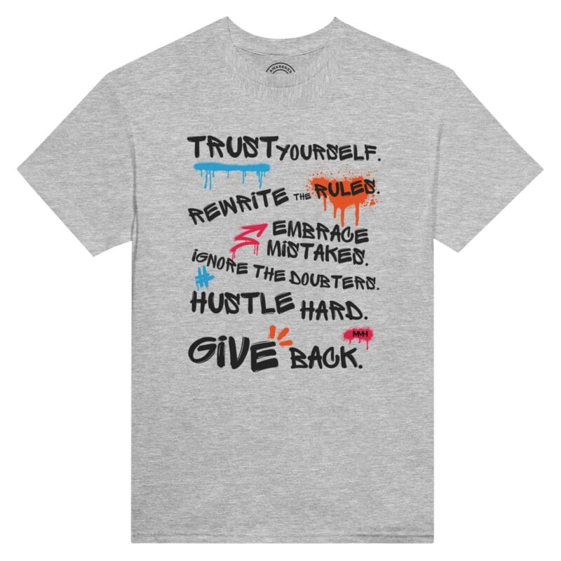 Ash T-shirt - "Rules for Life - Tee" by MMH Statement Apparel