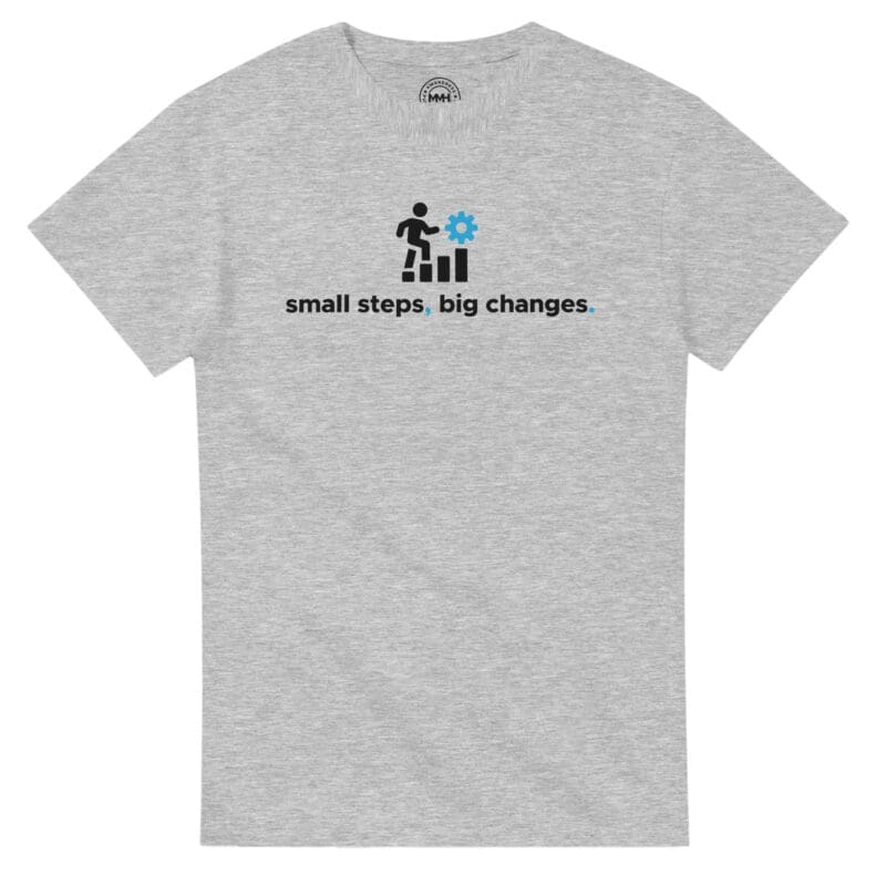 Ash T-shirt - "Small Steps Big Changes - Tee" by MMH Statement Apparel