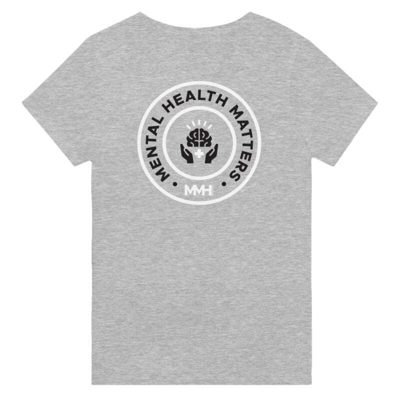 Ash T-shirt - "Mental Health Matters Tee (Back)" by MMH Statement Apparel