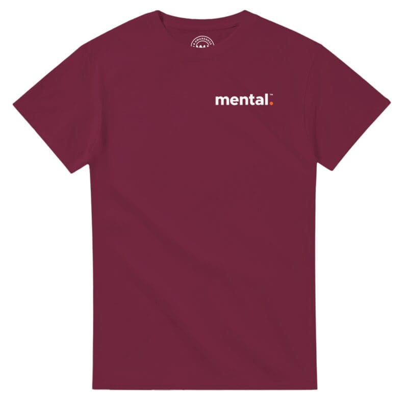 Maroon T-shirt - "mental.™ Tee (Calm)" by MMH Statement Apparel