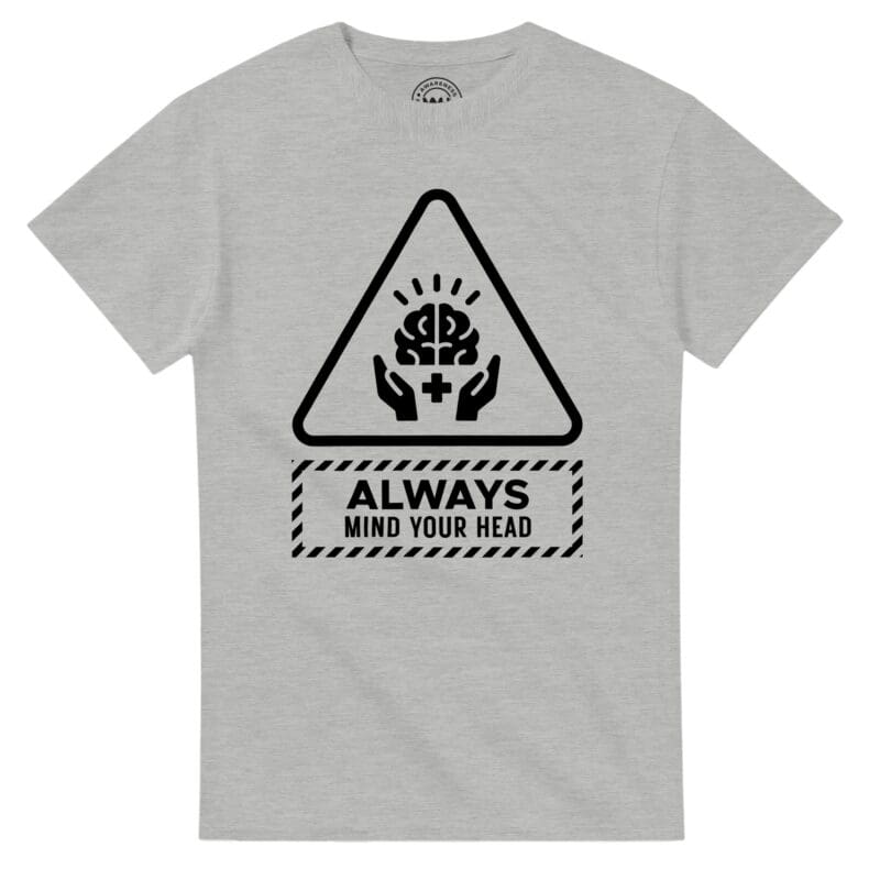 Ash T-shirt - "Always Mind Your Head Tee (Brain)" by MMH Statement Apparel