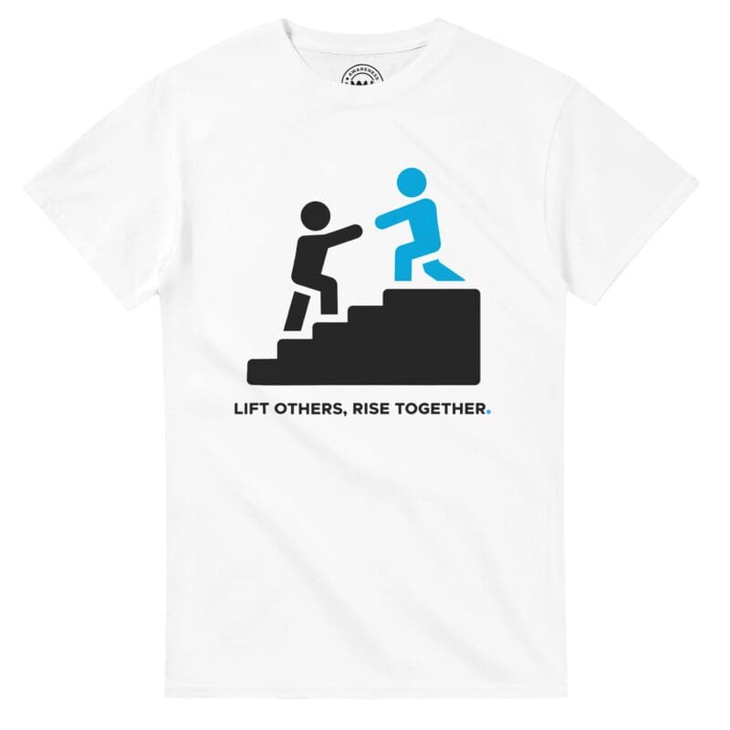 White T-shirt - "Lift Others, Rise Together ICON Tee" by MMH Statement Apparel