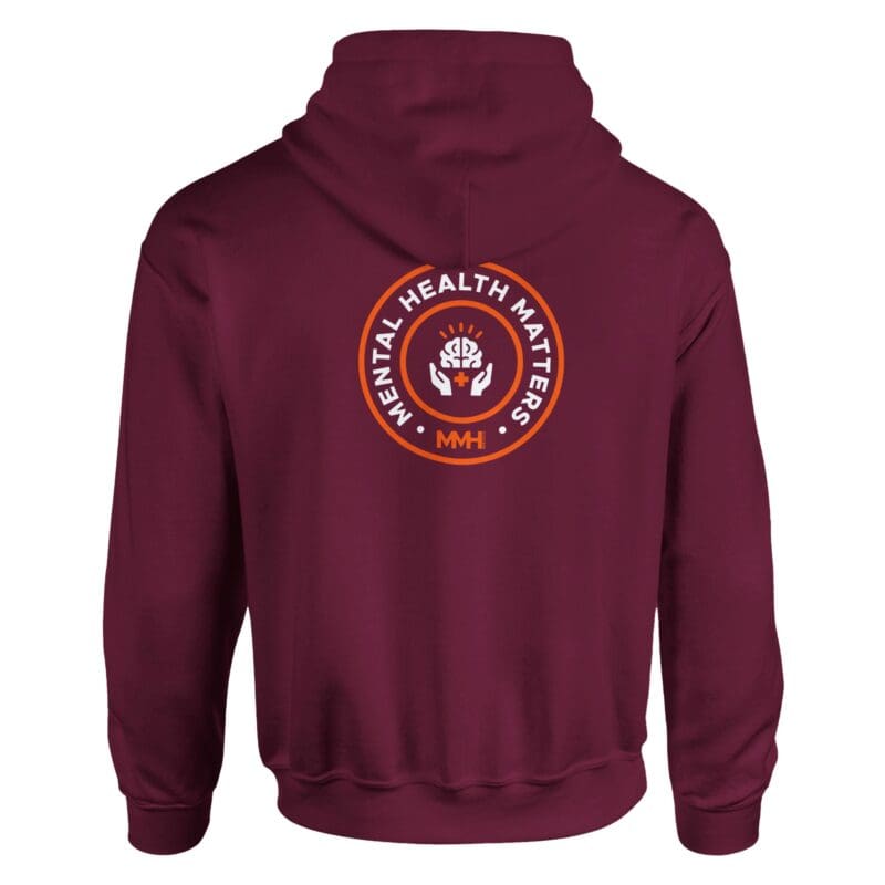 Maroon Hoodie - "Mental Health Matters Hoodie (Calm)" by MMH Statement Apparel
